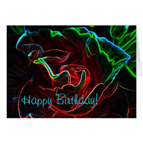 Abstract Rose birthday card