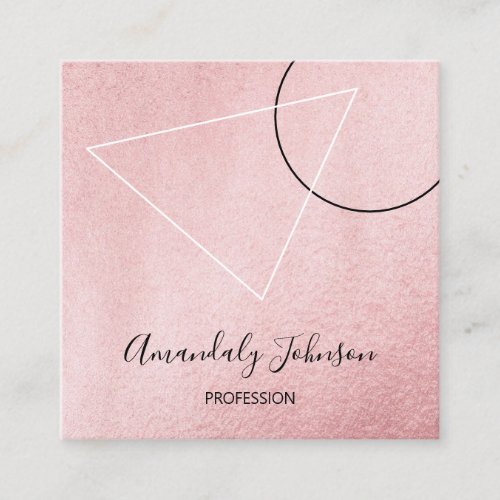 Abstract Rose Blush Geometry  Square   Square Business Card