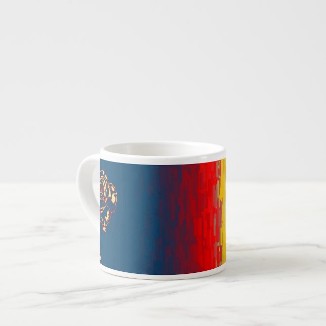 Abstract Rose Espresso Mug (Front Left)