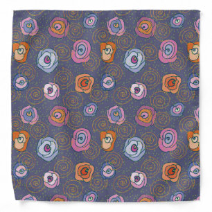 Abstract rose field pattern bandana