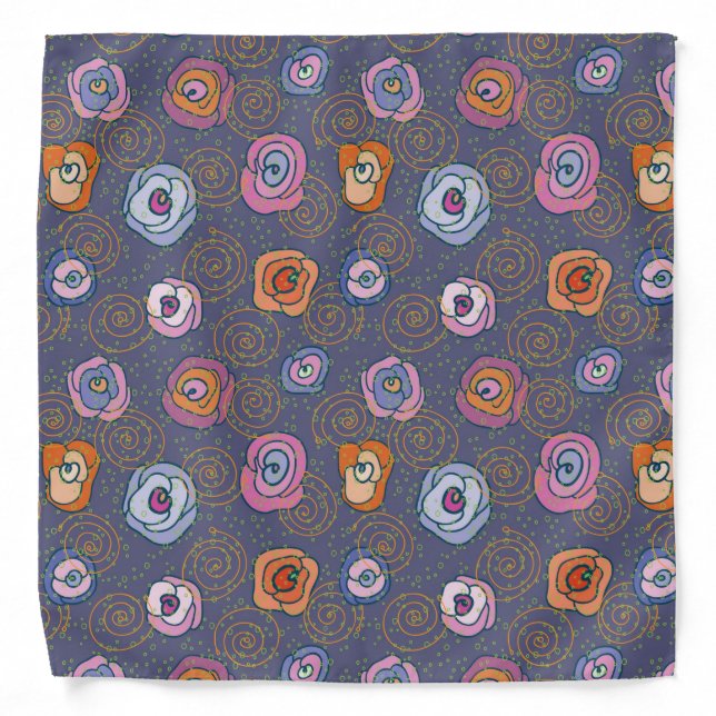 Abstract rose field pattern bandana (Front)
