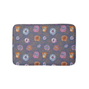 Abstract rose field pattern bathroom mat