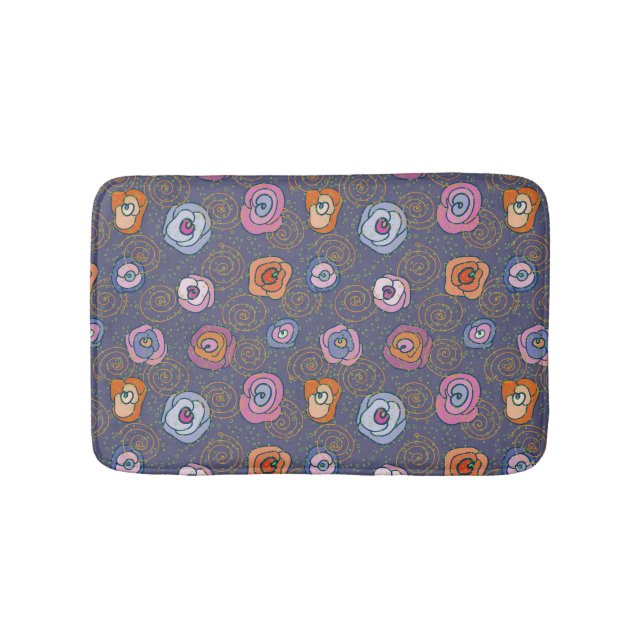 Abstract rose field pattern bathroom mat (Front)