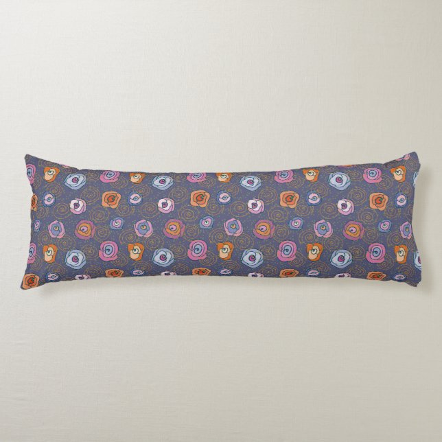 Abstract rose field pattern body pillow (Front)
