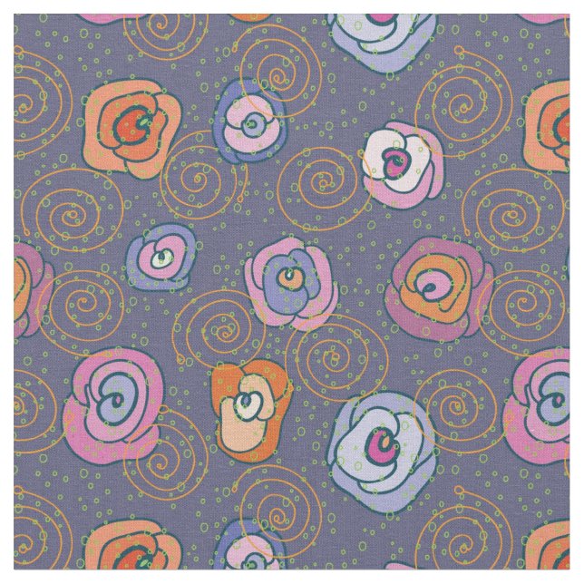 Abstract rose field pattern fabric (Close Up)