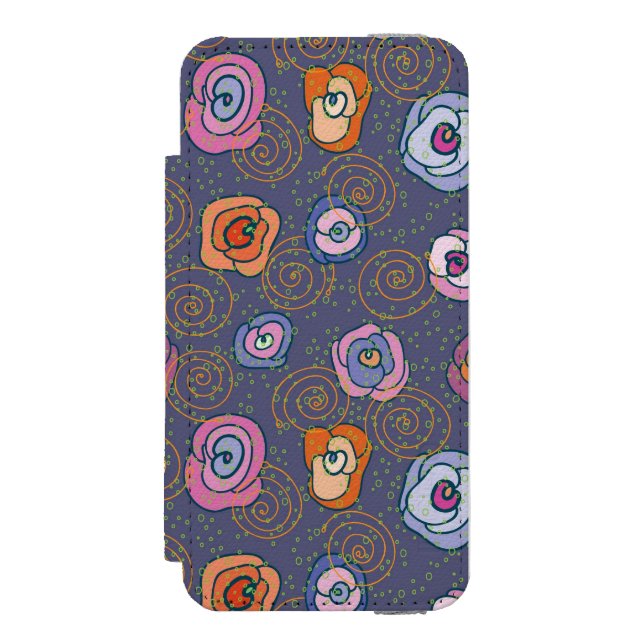 Abstract rose field pattern incipio iPhone wallet case (Folio Front)