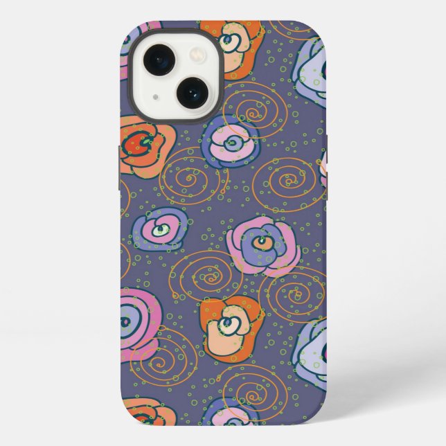 Abstract rose field pattern iphone case (Back)