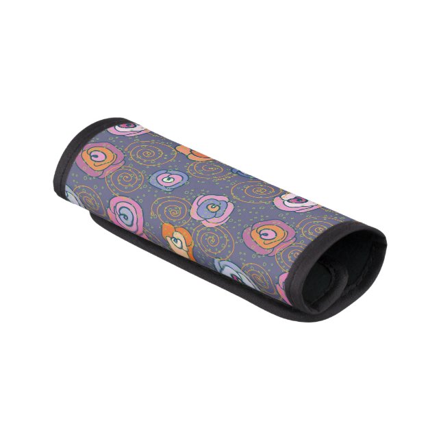 Abstract rose field pattern luggage handle wrap (Angled)