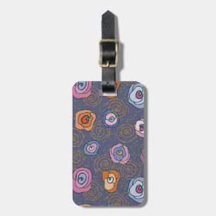 Abstract rose field pattern luggage tag