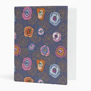 Abstract rose field pattern mini binder