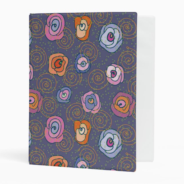 Abstract rose field pattern mini binder (Front/Inside)