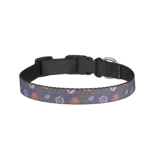 Abstract rose field pattern pet collar (Front)