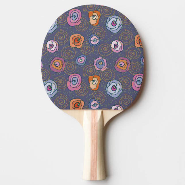 Abstract rose field pattern Ping-Pong paddle (Front)