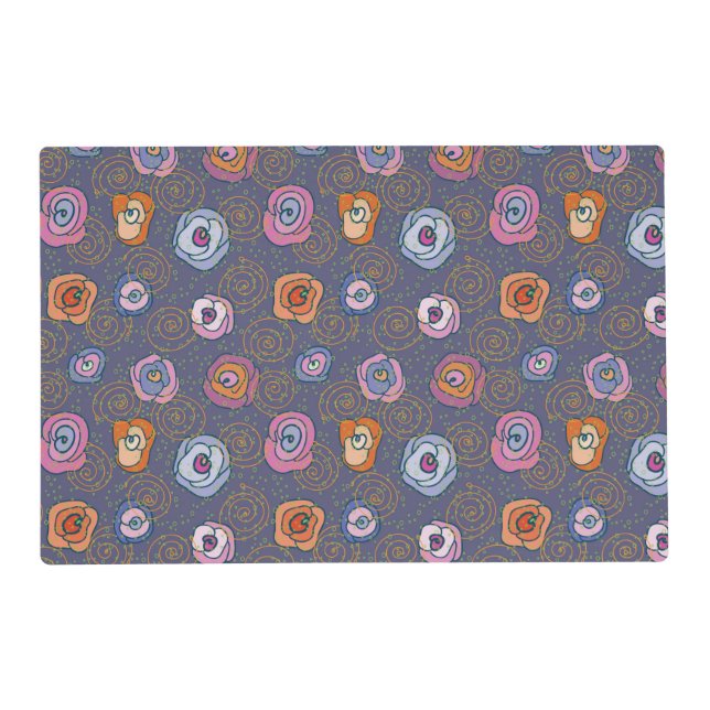 Abstract rose field pattern placemat (Front)