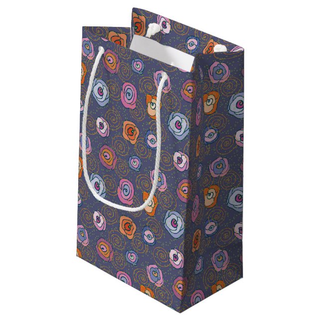 Abstract rose field pattern small gift bag (Back Angled)