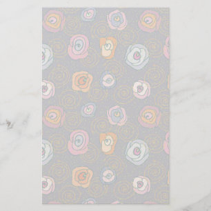 Abstract rose field pattern stationery