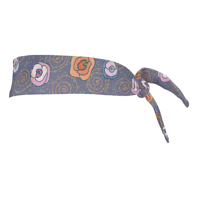 Abstract rose field pattern tie headband (Rotate 90)