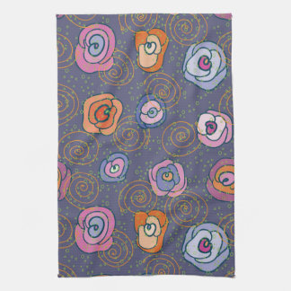 Abstract rose field pattern towel