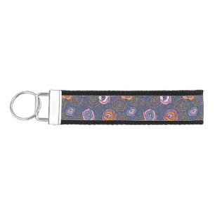 Abstract rose field pattern wrist keychain