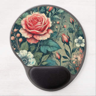Abstract rose flower blooming design Pattern  Gel Mouse Pad