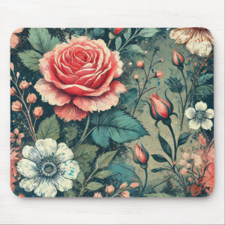 Abstract rose flower blooming design Pattern  Mouse Pad
