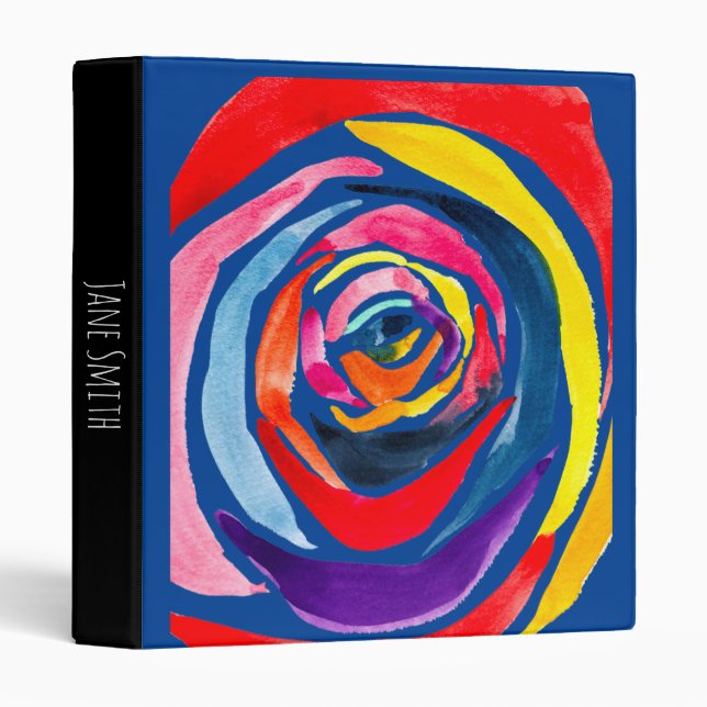 Abstract rose flower pop art 3 ring binder (Front/Spine)