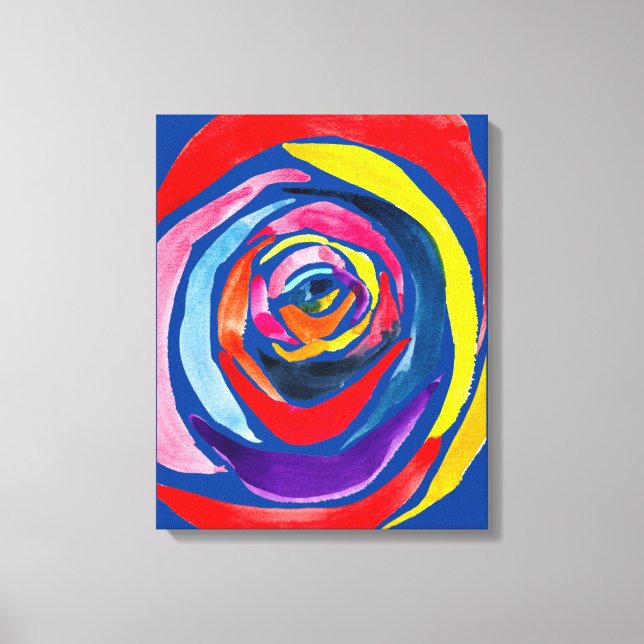 Abstract rose flower pop art canvas print (Front)