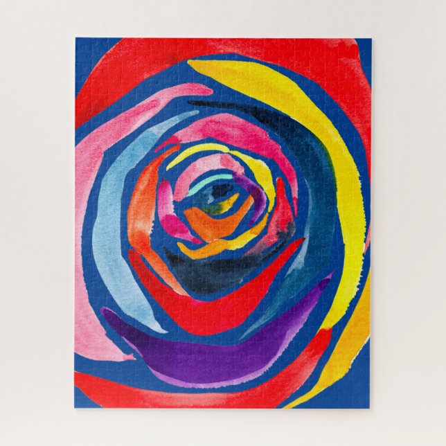 Abstract rose flower pop art jigsaw puzzle (Vertical)