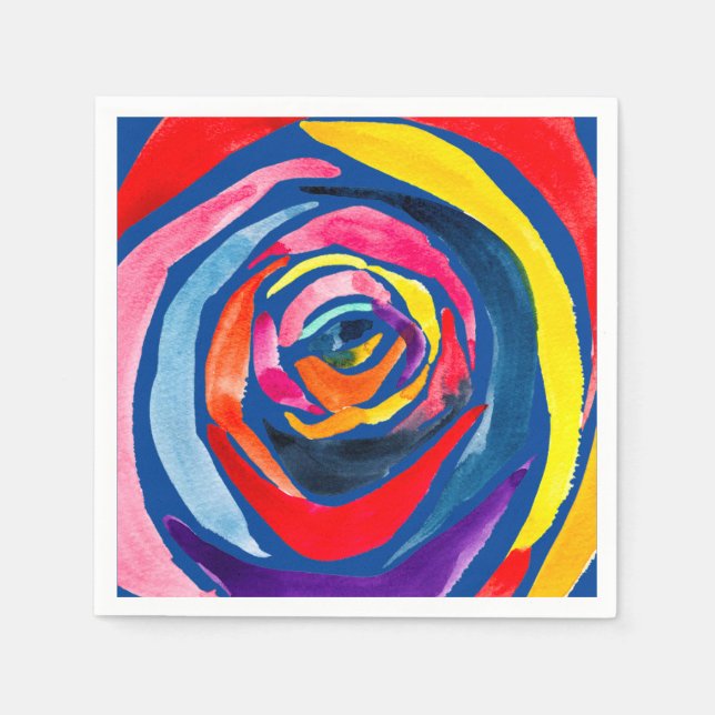 Abstract rose flower pop art napkins (Front)