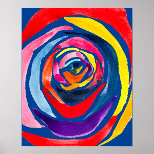Abstract rose flower pop art poster