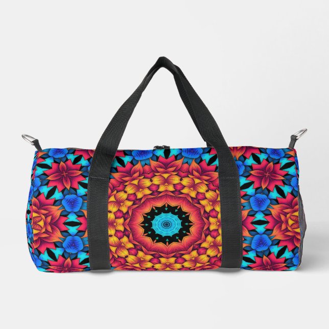 Abstract Rose Geometric Design Duffel Bag (Front)
