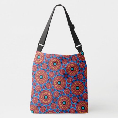 Abstract Rose Geometric Pattern Womens Tote Bag