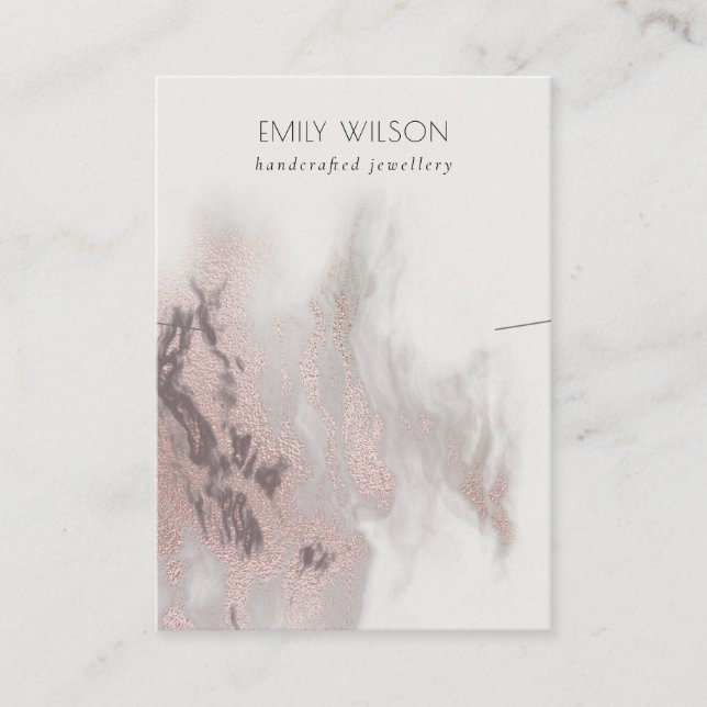 Abstract Rose Gold Agate Necklace Band Display Business Card (Front)