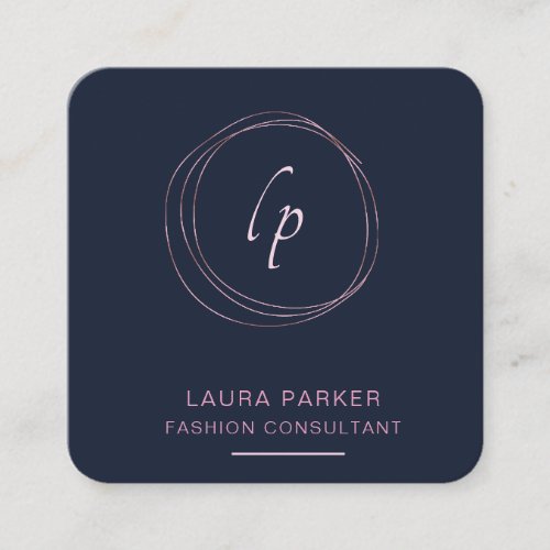Abstract Rose Gold Modern Minimal Faux Simple Square Business Card