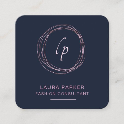 Abstract Rose Gold Modern Minimal Faux Square Business Card