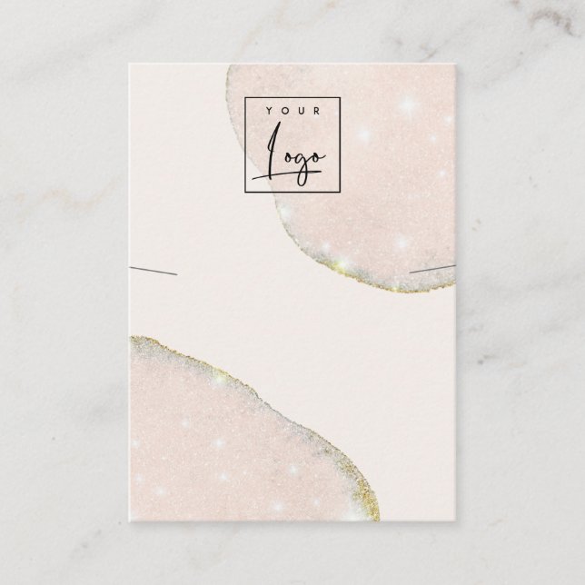 Abstract Rose Gold Necklace Band Logo Display Business Card (Front)