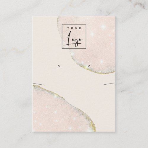 Abstract Rose Gold Necklace Earring Logo Display Business Card