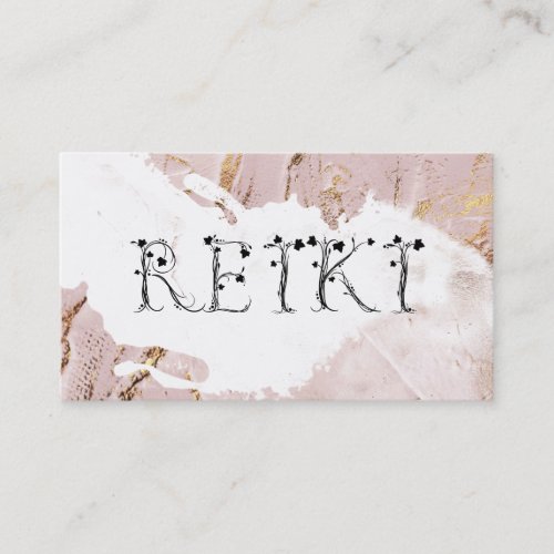  Abstract Rose Gold Paint Strokes REIKI Ivy Business Card