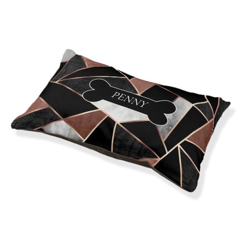 Abstract Rose Gold Pattern Pet Bed