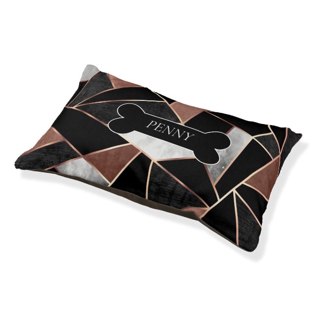 Abstract Rose Gold Pattern Pet Bed (Angled)