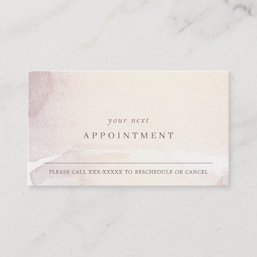 Abstract Rose Gold Purple Watercolor Appointment Business Card