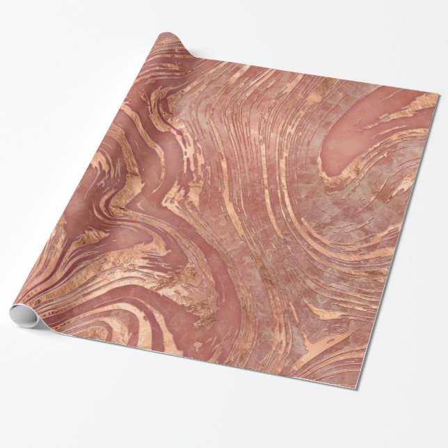 Abstract Rose Marble and quartz crystal Texture Wrapping Paper (Unrolled)