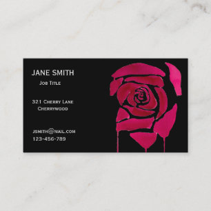 Abstract rose modern gothic floral customisable business card