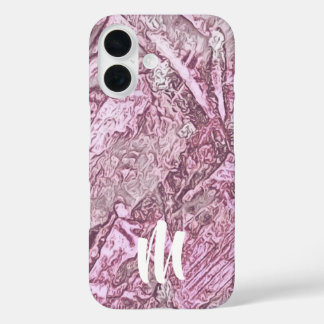 Abstract Rose Monogram  iPhone 16 Case