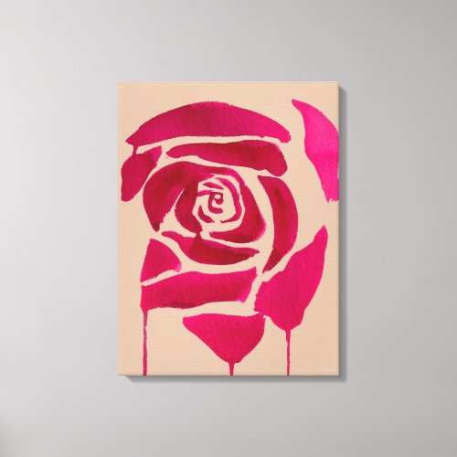 Abstract Rose watercolor floral original art Canvas Print