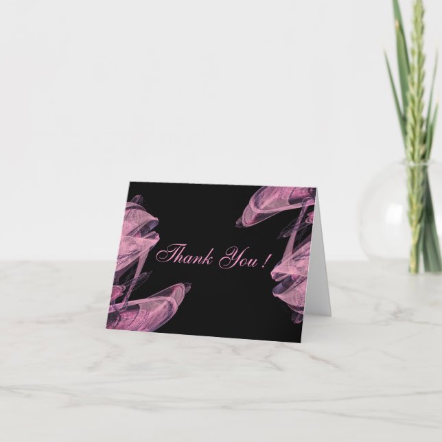 Abstract Rose Wedding Blank Thank You Cards (Front)