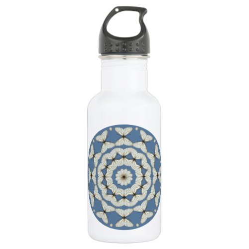 Abstract rose with butterflies stainless steel water bottle