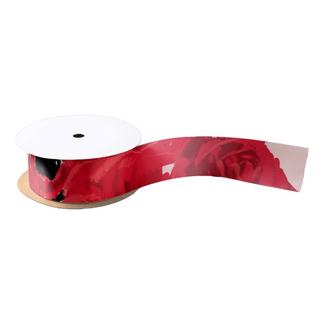 Abstract Roses and Poppies Coordinating Wedding Satin Ribbon (Spool)