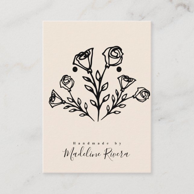 Abstract Roses Artisan Earring Display Card (Front)