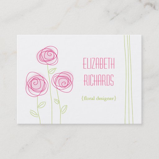Customizable Abstract Roses Chubby Business Card
